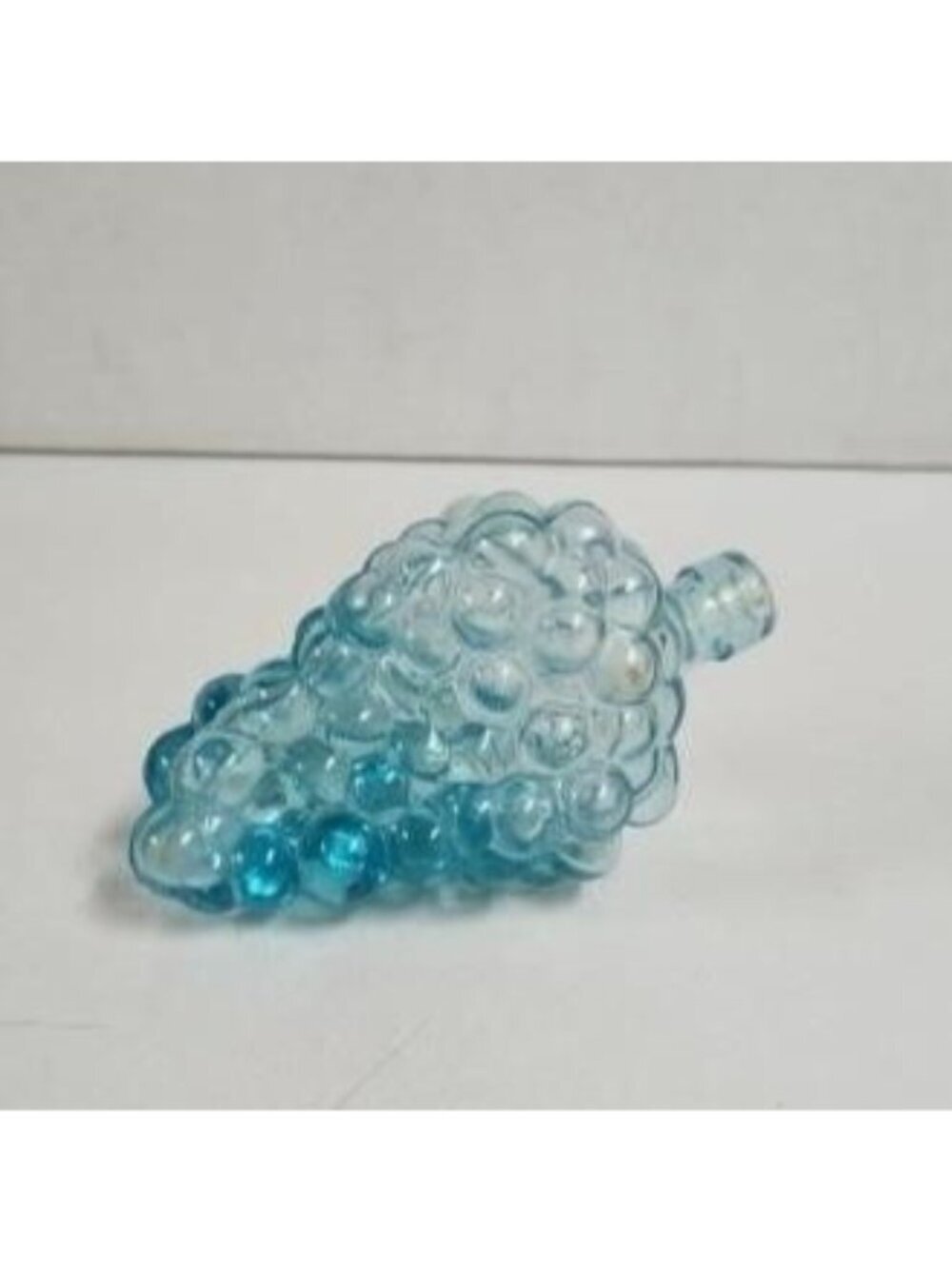 Vintage Blue Glass Grape Cluster Decanter Bottle UV Reactive - Picture 5 of 11